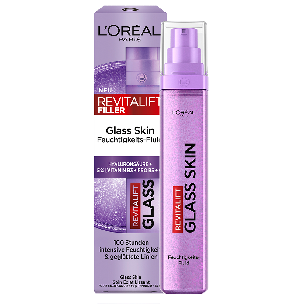 Bild: L'ORÉAL PARIS Revitalift Filler Glass Skin Feuchtigkeits-Fluid