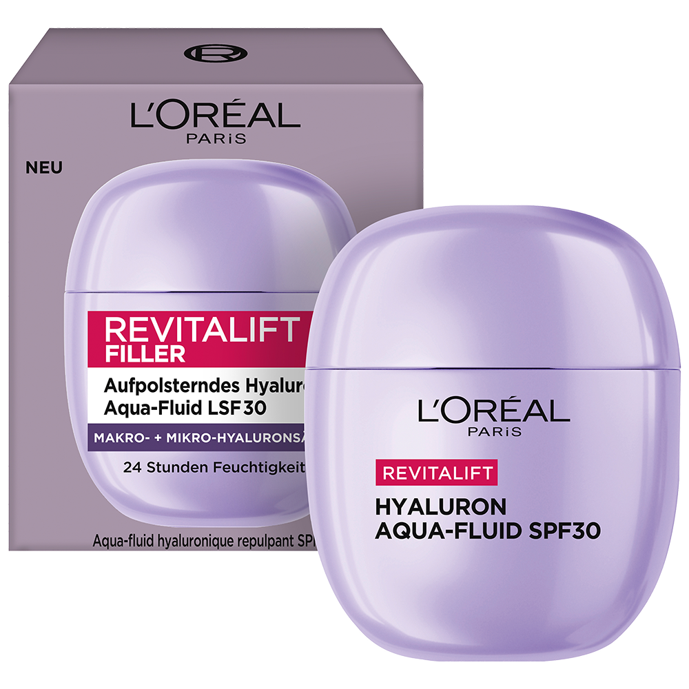 Bild: L'ORÉAL PARIS Revitalift Filler Aufpolsterndes Hyaluron Aqua-Fluid LSF 30
