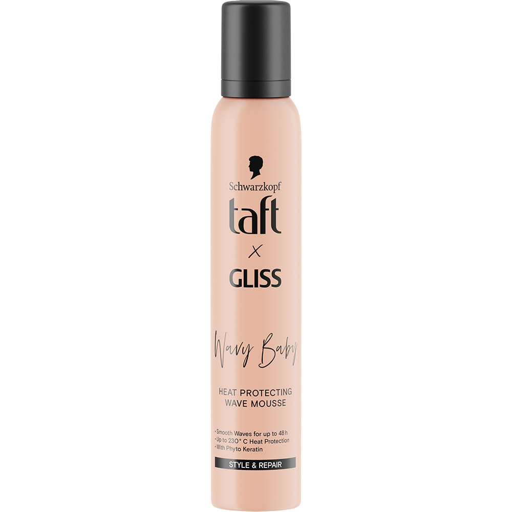 Bild: Schwarzkopf taft X Gliss Heat Protecting Wave Mousse Wavy Baby 