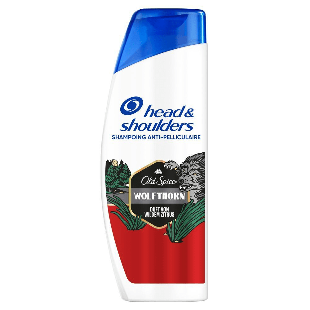 Head & Shoulders Anti-Schuppen Shampoo, Old Spice Wolfthorn Duft von Wildem Zitrus.