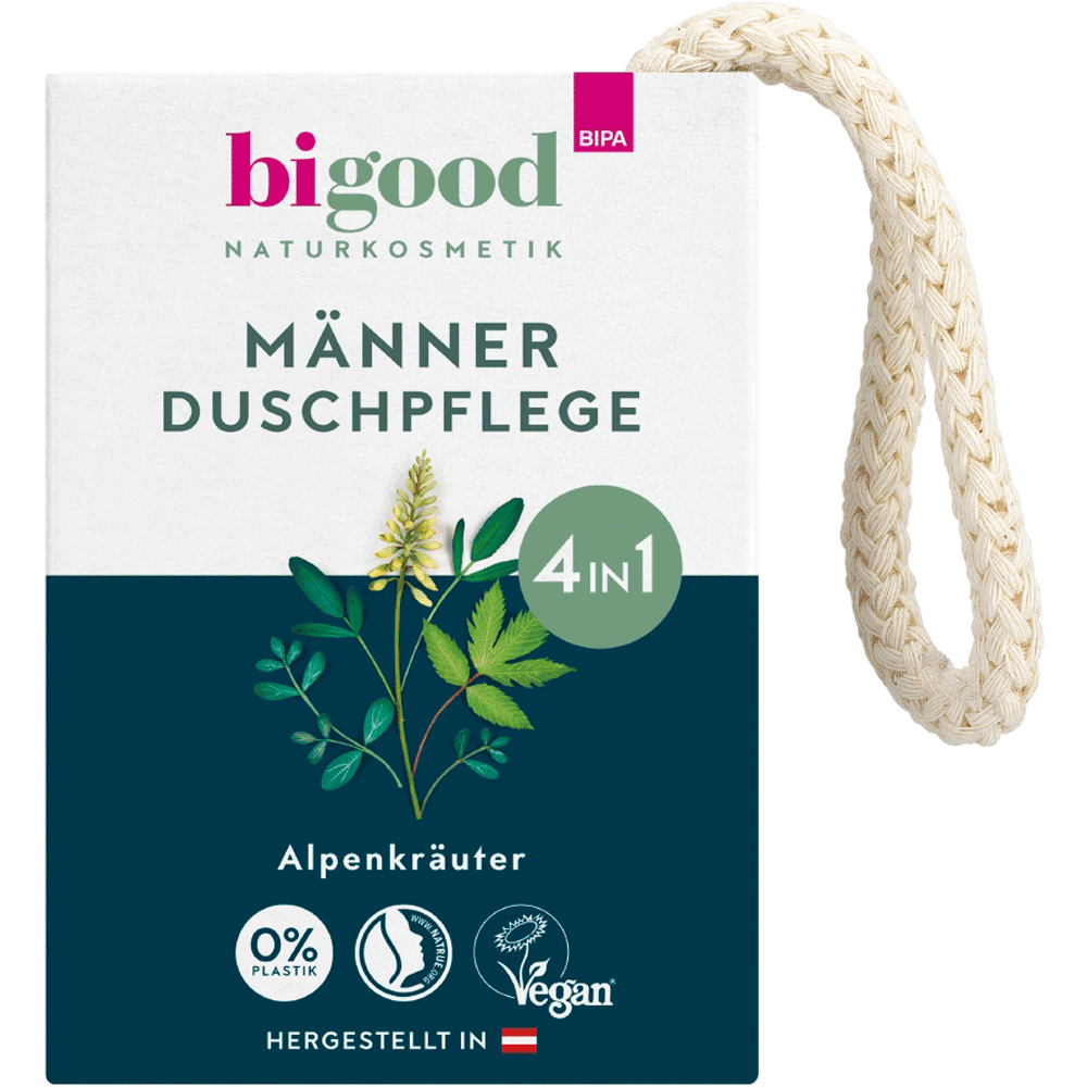 Bild: bi good Feste Männer Duschpflege 4in1 Alpenkräuter & Aktivkohle