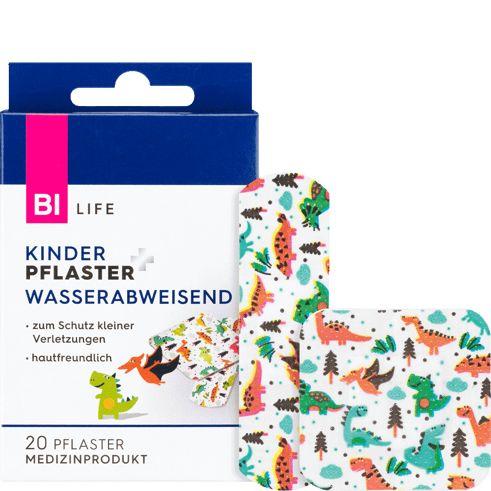 Bild: BI LIFE Kinderpflaster Wasserabweisend Dino