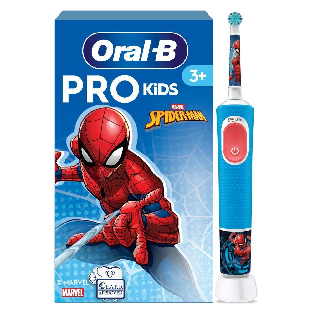 Bild: Oral-B Pro Kids Spiderman Elektrische Zahnbürste, Blau/Rot 