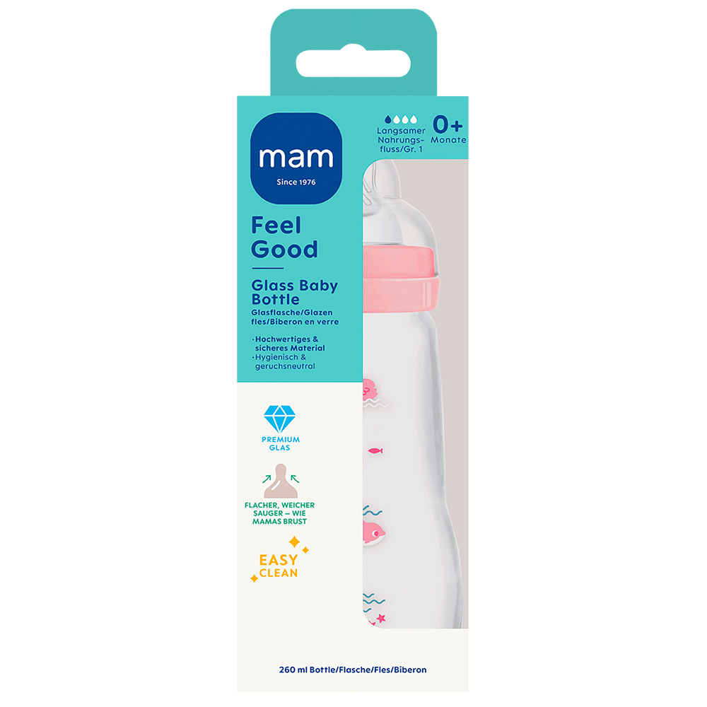 Bild: MAM Feel Good Glass Baby Bottle 0+ Monate 