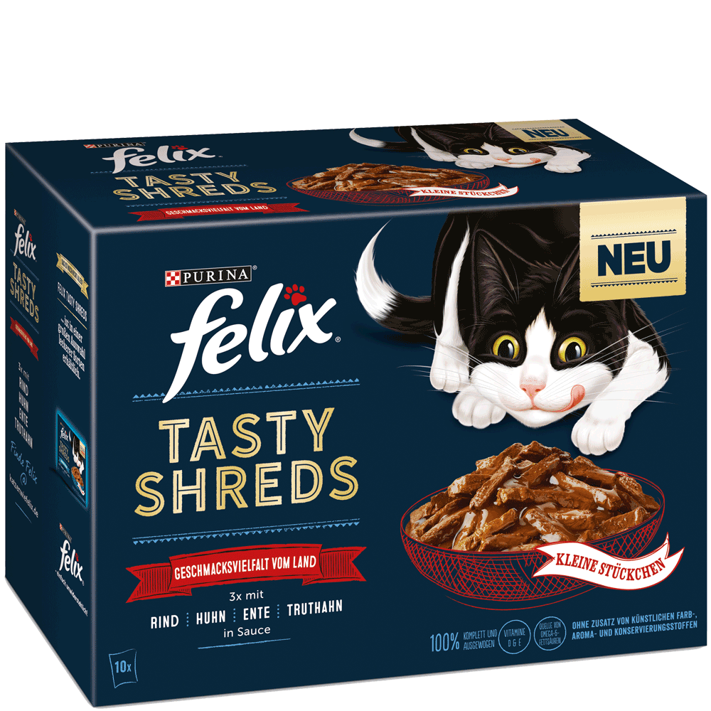 Bild: Felix Tasty Shreds Fleisch 10er