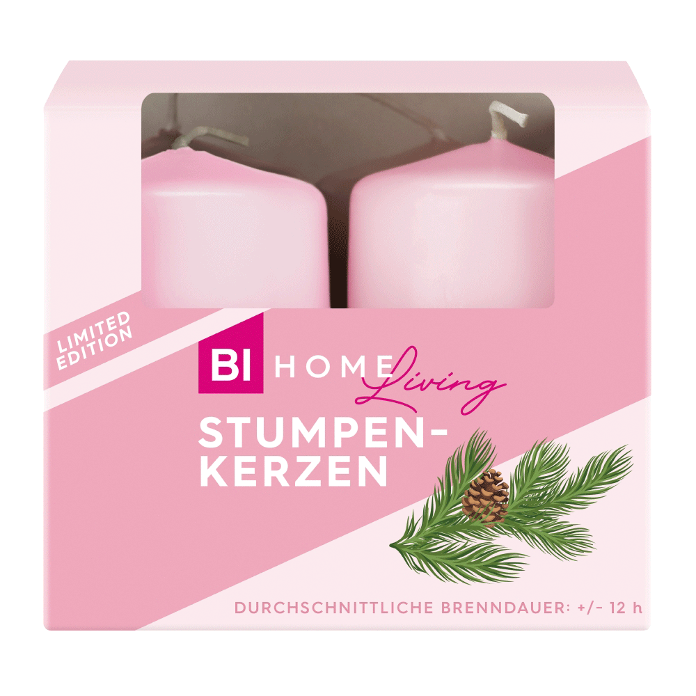 BI HOME Living Stumpenkerzen Rosa 4er bei BIPA kaufen