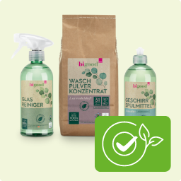 biogreen Reinigungsmittel in Öko-Verpackung – Glasreiniger, Waschpulver, Spülmittel, umweltfreundlich, nachhaltig