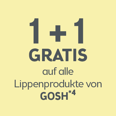 1+1 Gratis auf alle Lippenprodukte von GOSH