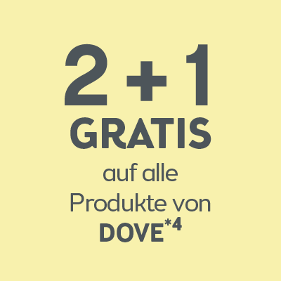 2+1 Gratis auf alle Produkte von Dove