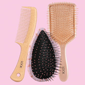 Icon für Bürsten & Kämme – Haarbürsten und Kämme für schonendes Entwirren und Styling.