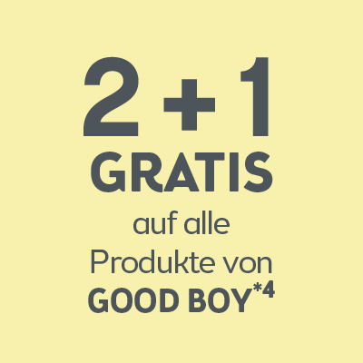 2+1 Gratis-Aktion auf alle GOOD BOY Produkte – Sonderangebot für Hundefutter sichern.