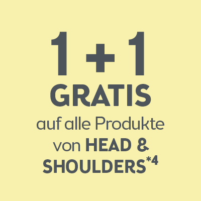 1+1 GRATIS auf alle Produkte von head&shoulders