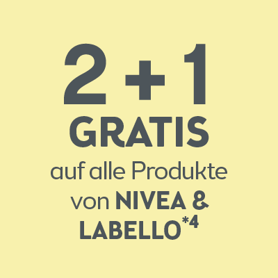 2+1 Gratis auf alle Produkte von Nivea & Labello