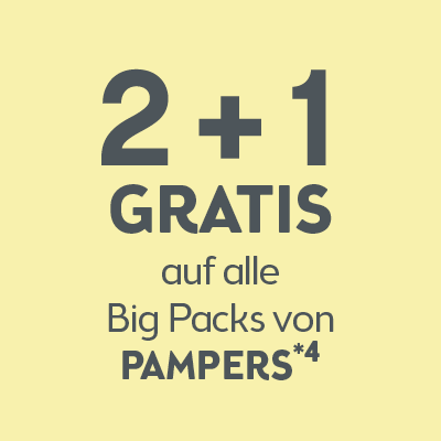 2+1 auf alle Big Packs von Pampers