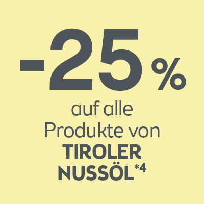 -25% auf alle Produkte von Tiroler Nussöl