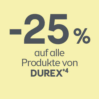 -25% auf alle Produkte von durex. Link zum durex Sortiment