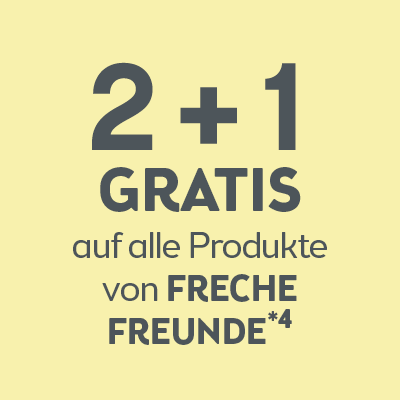 2+1 Gratis auf alle Produkte von Freche Freunde