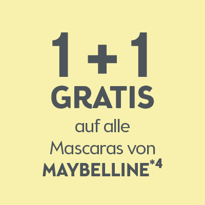 1+1 auf alle Mascaras von Maybelline