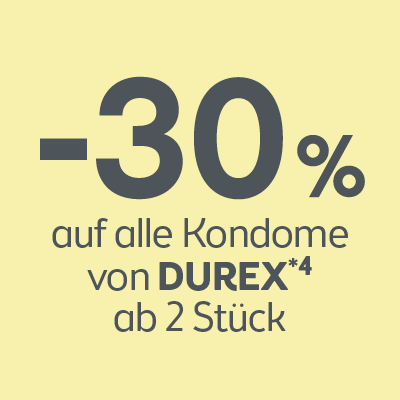 -30% auf alle Kondome von Durex
