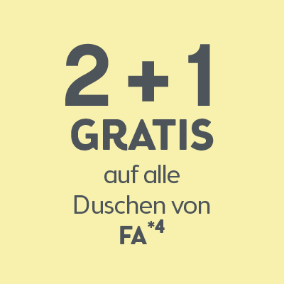 2+1 auf alle Duschen von FA