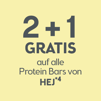 2+1 auf alle Protein Bars von Hej