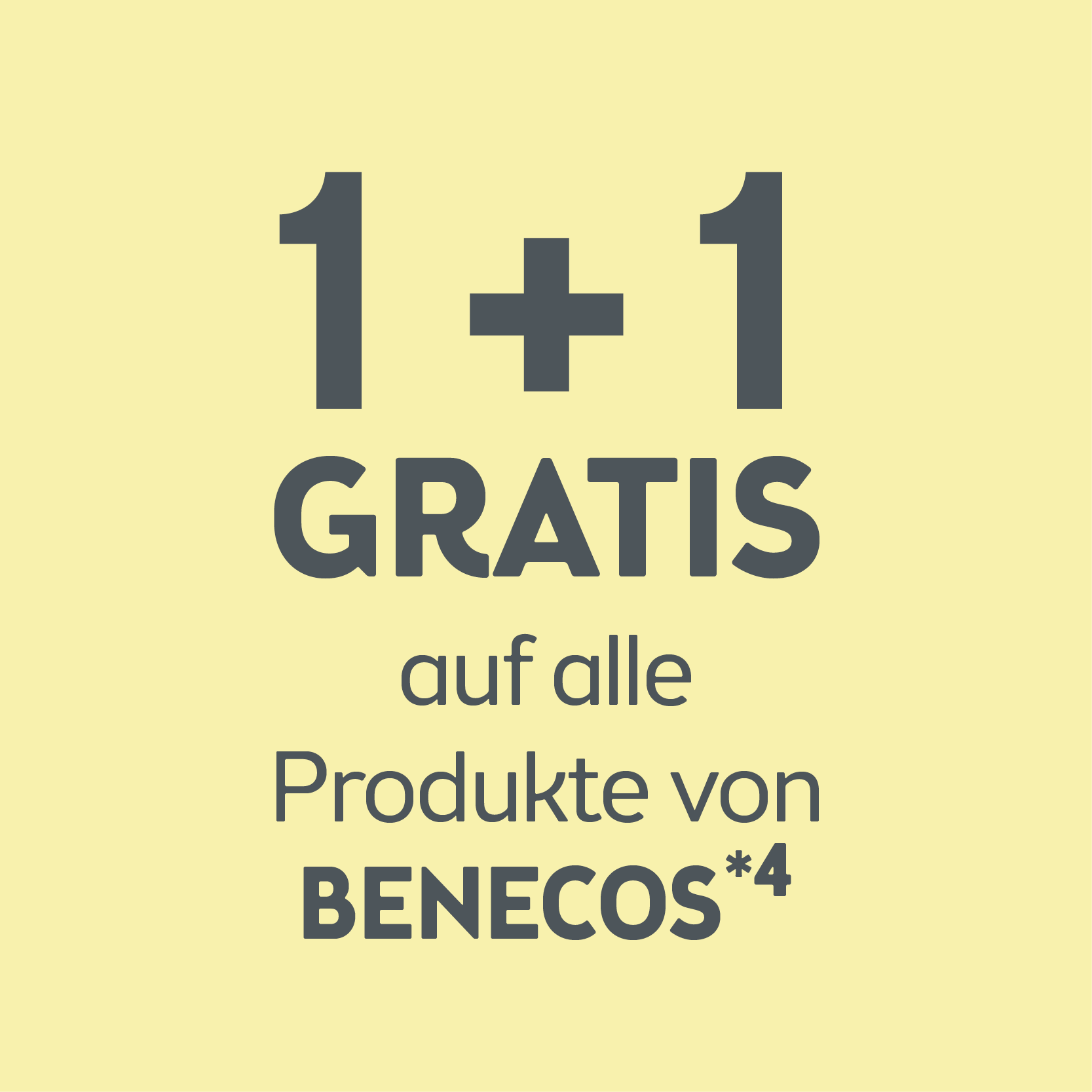 1+1 auf alle Produkte von Benecos