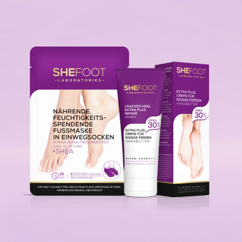 SHEFOOT Fußpflege-Set mit Feuchtigkeitsmaske & Creme - Link zu Shefoot Fußpflege
