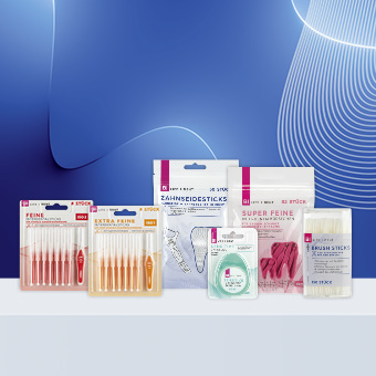 Icon für Interdentalpflege – Zahnseide und Bürstchen für gründliche Zahnzwischenraumreinigung.