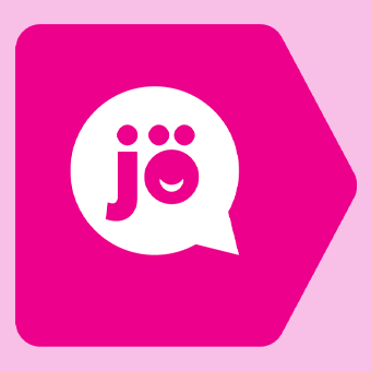 Pinker Badge mit weißem Jö Bonus Club Logo auf rosa Hintergrund. Führt zur Jö Bonus Club Seite