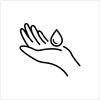 Icon mit Hand und Tropfen