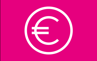 € Icon auf pinkem Hintergrund