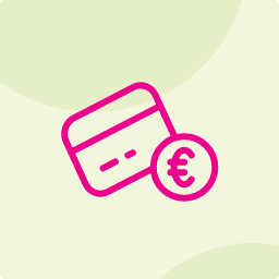 Icon mit Kreditkarte und Münze