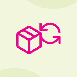 Icon mit einem Paket und Pfeil