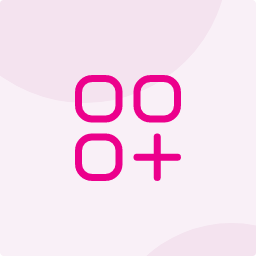 Rosa Icon mit vier Quadraten und Pluszeichen auf rosa Hintergrund – Symbol für App-Menü, Navigation & Funktionen. BIPA FAQ-Übersicht mit allen Details.