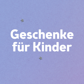Geschenke für Kinder auf lila Hintergrund mit Sternen – kreative Ideen für Weihnachten und besondere Anlässe.