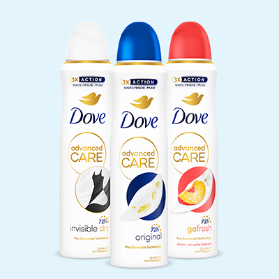 Dove Advanced Care Deodorants: Invisible Care, Original & Go Fresh – 48h Schutz & Pflege für empfindliche Haut. - Link zur Markenwelt/Deo