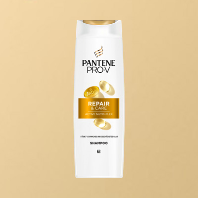 Pantene Pro-V Repair & Care Shampoo 250 ml – weiß-goldenes Design, Haarpflege für geschädigtes Haar.