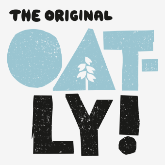 The Original Oatly Logo mit stilisiertem Schriftzug und Hafergrafik – Markenlogo für vegane Haferdrinks und Pflanzenmilch