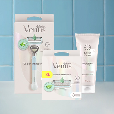 Gillette Satin Care – Rasiergel und Pflegeprodukte für eine sanfte Rasur und geschmeidige Haut.