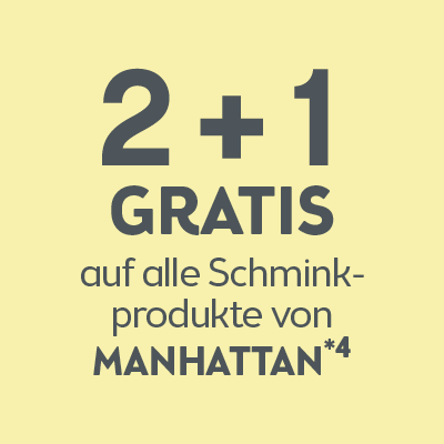 2+1 Gratis auf alle Schminkprodukte von Manhattan