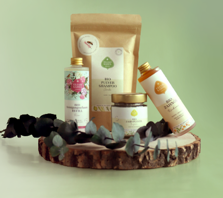 Eliah Sahil Naturkosmetik – plastikfreie Pulverpflege für Haut und Haar mit Bio-Zutaten.