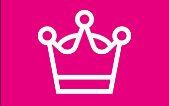 Krone-Icon auf pinkem Hintergrund