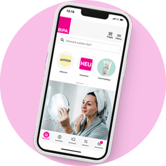 Smartphone mit geöffneter BIPA App – Datenschutz in der BIPA App