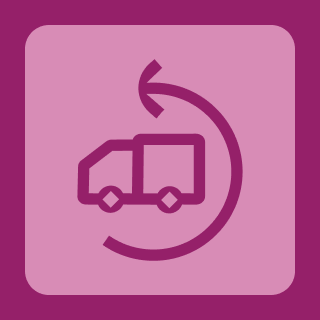 Icon mit einem Paket und Pfeil