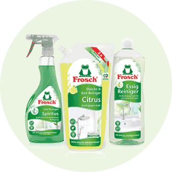 Putzen: Frosch Reinigungsmittel – nachhaltige Haushaltsreiniger für Küche, Bad und Oberflächen.