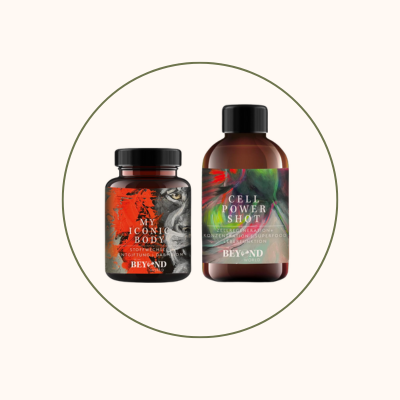 Vitaminfläschchen in runder Darstellung – personalisierte Nahrungsergänzung, Beyond DNA Vitamine.