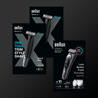 Für präzises Styling von Gesicht, Körper und Intimbereich - Link zu Braun Trimmer