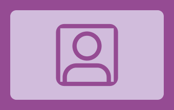 Icon in Pink mit einer Person auf hellrosa Hintergrund