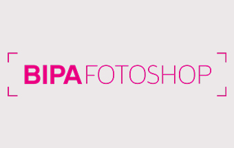 BIPA Fotoshop Logo in Pink zur Kennzeichnung des Online‑Fotoservices für individuelle Fotoprodukte.