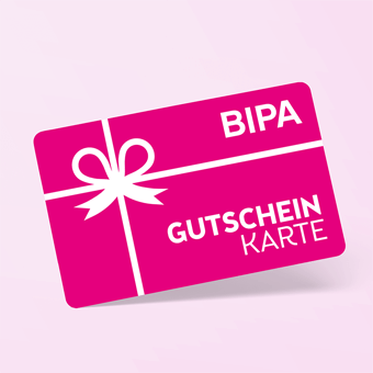 BIPA Geschenkkarte mit rosa Design und weißer Schleife – perfekte Gutscheinidee für Beauty-Fans.